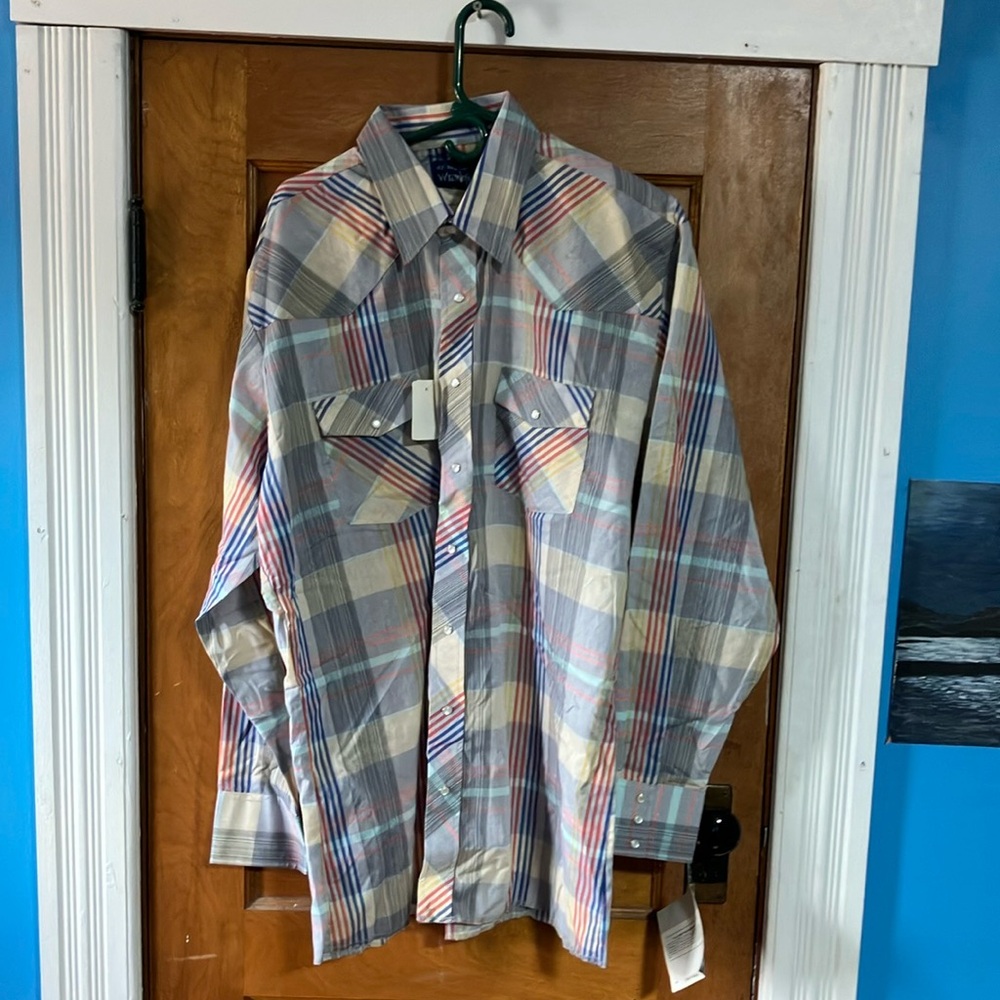 Wrangler Western Shirt Long Sleeve Pearl Snap Size:XLT New with tags